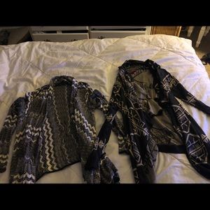 Two cardigans multi pattern cardigans